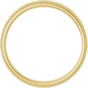 14K Yellow Or White Or Rose Gold Or Sterling Silver Or Platinum Milgrain Edge Floral Flat Band