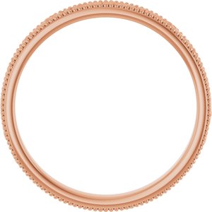 14K Yellow Or White Or Rose Gold Or Sterling Silver Or Platinum Milgrain Edge Floral Flat Band
