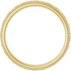 14K Yellow Or White Or Rose Gold Or Sterling Silver Or Platinum Milgrain Edge Floral Flat Band