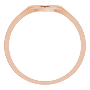 14K Rose Gold Youth Heart With Cross Ring Size 5