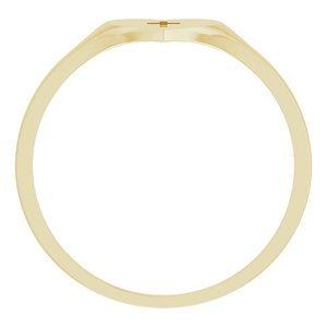 14K Yellow Gold Youth Heart With Cross Ring Size 5