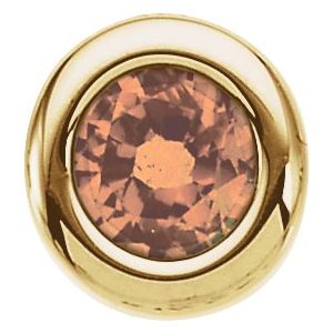 14K Yellow Gold Round 4 Mm Imitation Citrine Birthstone Pendant