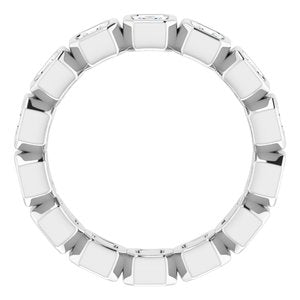 14K White Gold Asscher 2.5 X 2.5 Mm Ghi Vs 1 5/8 Ctw Natural Diamond Eternity Band Size 7