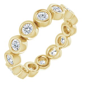 14K Yellow Gold Round 2.5 Mm F+ Vs 7/8 Ctw Lab-Grown Diamond Eternity Band Size 5