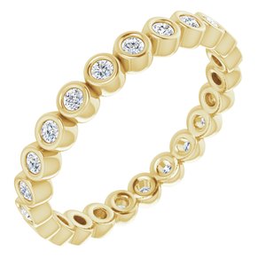 14K Yellow Gold Round 1.5 Mm Gh Si2-Si3 1/3 Ctw Natural Diamond Eternity Band Size 6