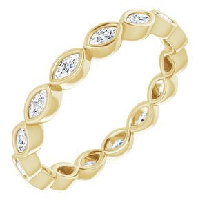 14K Yellow Gold Marquise 3 X 1.5 Mm Ghi Si2-Si3 1/2 Ctw Natural Diamond Eternity Band Size 6