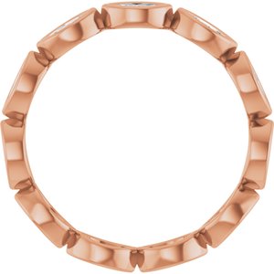 14K Rose Gold Marquise 4 X 2 Mm Ghi Si2-Si3 3/4 Ctw Natural Diamond Eternity Band Size 7