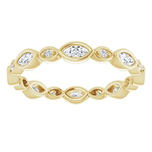 14K Yellow Gold Marquise 3.5 X 1.75 Mm Ghi Si2-Si3 3/8 Ctw Natural Diamond Eternity Band Size 6