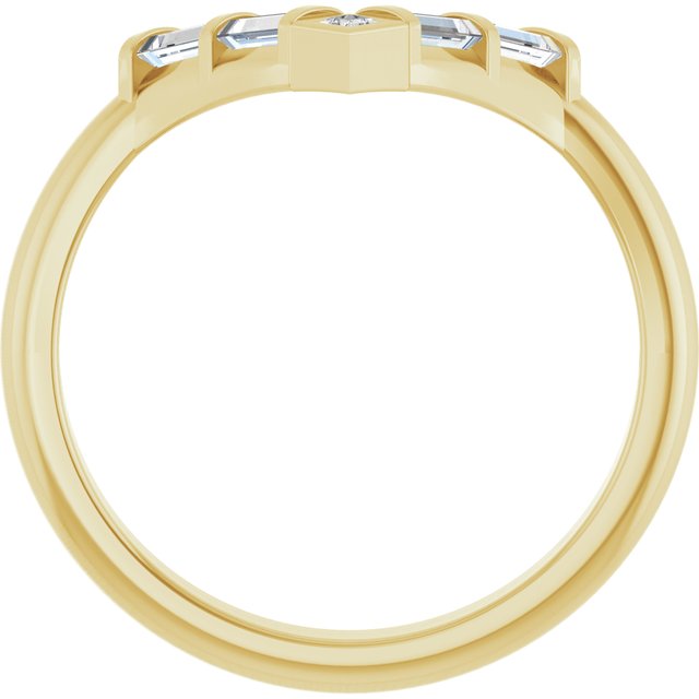 14K White Or Yellow Gold Or Platinum Polished 1/3 Ctw Natural Diamond Contour Band, Size 7