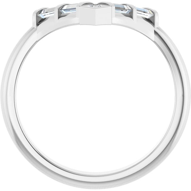 14K White Or Yellow Gold Or Platinum Polished 1/3 Ctw Natural Diamond Contour Band, Size 7