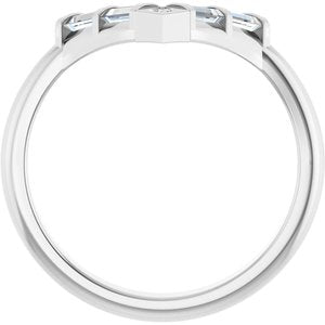 14K White Gold Lab-Grown Diamond Square 1.5 X 1.5 Mm Lab-Grown Diamond Polished 1/3 Ctw Lab Grown Diamond Contour Band Size 7