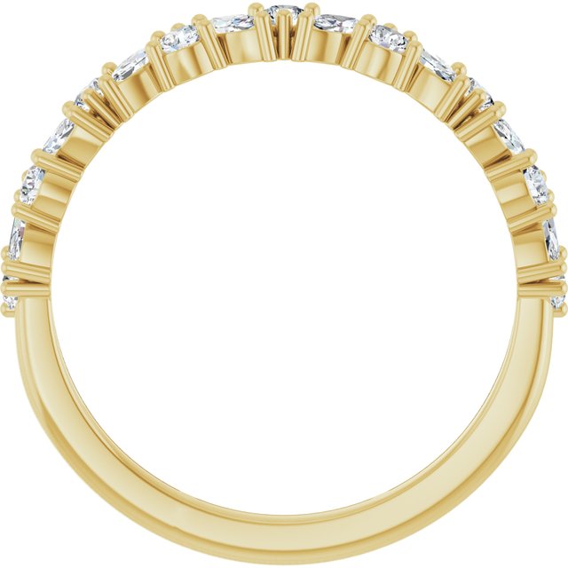 14K White Or Yellow Gold Marquise 3 X 1.5 Mm Polished 1/2 Ctw Natural Diamond Anniversary Band, Size 7