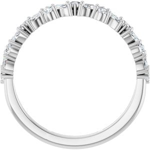 14K White Gold Marquise 3 X 1.5 Mm Polished Lab-Grown Diamond Band Size 7