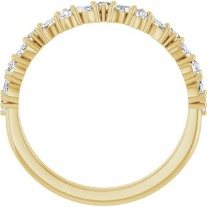 14K Yellow Gold Marquise 3 X 1.5 Mm Polished Lab-Grown Diamond Band Size 7