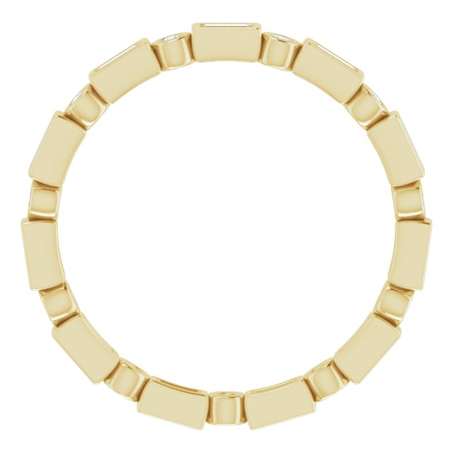 14K Yellow Gold Straight Baguette 2.5 X 1 Mm Si2-Si3, Ghi Polished 1/3 Ctw Natural Diamond Eternity Band, Size 6