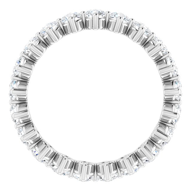 14K White Gold Round 3 Mm Si2-Si3, G-H Polished 1 3/4 Ctw Natural Diamond Eternity Band, Size 7