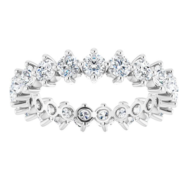 14K White Gold Round 3 Mm Si2-Si3, G-H Polished 1 3/4 Ctw Natural Diamond Eternity Band, Size 7