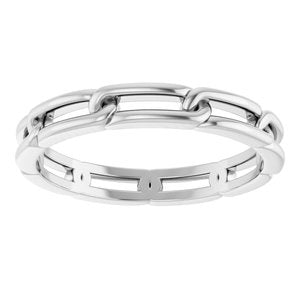 14K White Gold Link Band Size 7