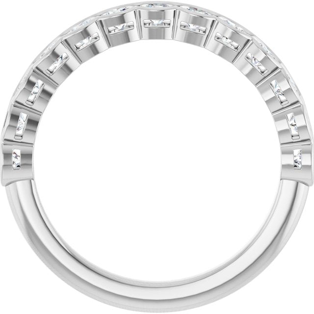 14K White Gold Round 2.5 Mm Polished 3/4 Ctw Lab-Grown Diamond Anniversary Band, Size 7