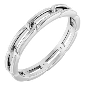 14K White Gold Link Band Size 7
