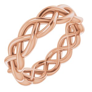 14K Rose Gold Woven-Design Band Size 4