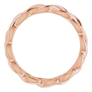 14K Rose Gold Woven-Design Band Size 4