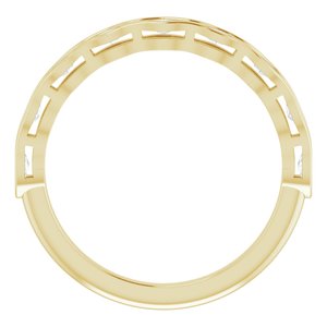 14K Yellow Gold Marquise 3.5 X 1.75 Mm 3/8 Ctw Natural Diamond Anniversary Band Size 7