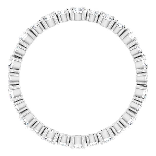 14K White Or Rose Gold Round 2 Mm Si2-Si3, Ghi Polished 3/4 Ctw Natural Diamond Eternity Band, Size 7