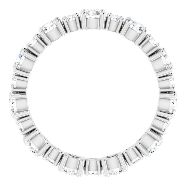 14K White Or Yellow Gold Round 3 Mm Si2-Si3, Ghi Polished 1 3/8 Ctw Natural Diamond Eternity Band, Size 8
