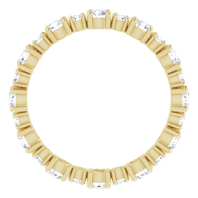 14K White Or Yellow Gold Round 3 Mm Si2-Si3, Ghi Polished 1 3/8 Ctw Natural Diamond Eternity Band, Size 8