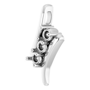 14K White Gold Round 2.8Mm Pendant Mounting