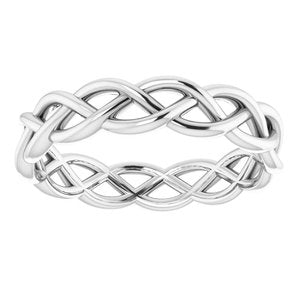 Sterling Silver Woven-Design Band Size 8.5