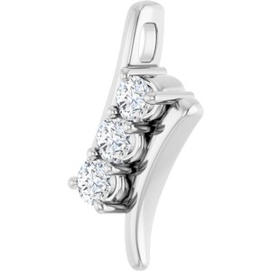 14K White Gold Round 3.2Mm Gh Si1-Si2 1/3 Ctw Lab Grown Diamond Pendant