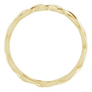 14K Yellow Gold Woven-Design Band Size 12