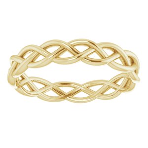 14K Yellow Gold Woven-Design Band Size 12