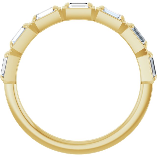 14K Yellow Or White Gold Straight Baguette 3 X 2 Mm Polished 1/2 Ctw Natural Diamond Anniversary Band, Size 7