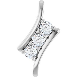 14K White Gold Round 3.2Mm Gh Si1-Si2 1/3 Ctw Lab Grown Diamond Pendant