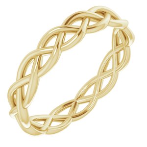 14K Yellow Gold Woven-Design Band Size 12