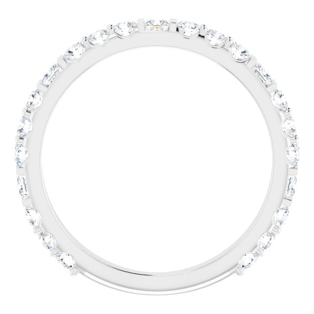 14K Yellow Gold Or Platinum Square 2 X 2 Mm Polished 3/4 Ctw Natural Diamond Anniversary Band, Size 7