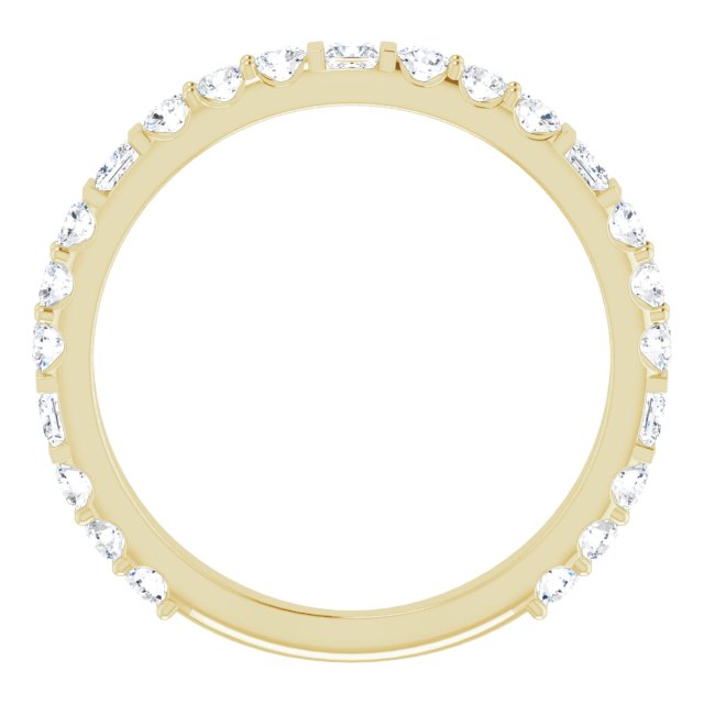 14K Yellow Gold Or Platinum Square 2 X 2 Mm Polished 3/4 Ctw Natural Diamond Anniversary Band, Size 7