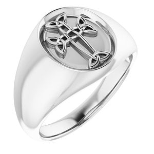 Sterling Silver Polished Celtic-Inspired Cross Ring Size 10
