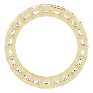 14K Yellow Gold Asscher 2.5 X 2.5 Mm Ghi Vs 2 3/8 Ctw Natural Diamond Eternity Band Size 7