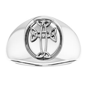 Sterling Silver Polished Celtic-Inspired Cross Ring Size 10