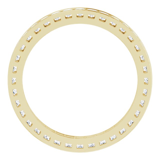 14K Yellow Or White Gold Round Si2-Si3, G-H Polished Natural Diamond Eternity Band, Size 7