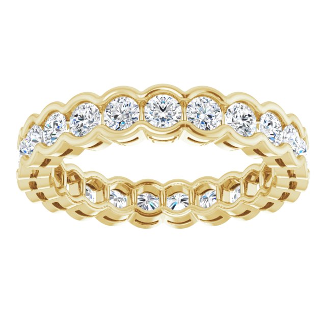 14K Yellow Or White Gold Round Si2-Si3, G-H Polished Natural Diamond Eternity Band, Size 7