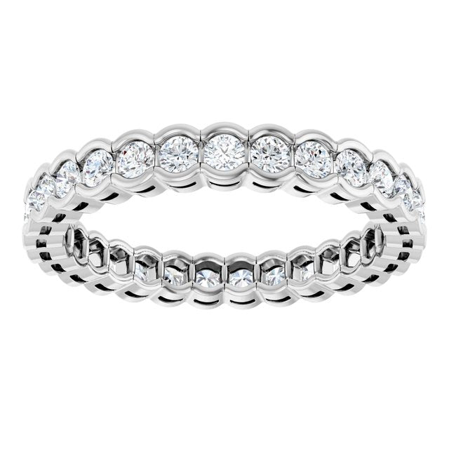 14K Yellow Or White Gold Round Si2-Si3, G-H Polished Natural Diamond Eternity Band, Size 7