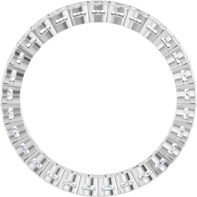 14K Yellow Or White Gold Round Si2-Si3, G-H Polished Natural Diamond Eternity Band, Size 7