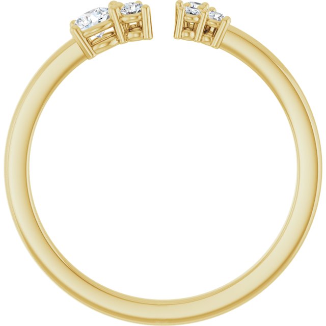 14K White Or Yellow Gold Round 3 Mm Polished 1/6 Ctw Natural Diamond Negative Space Ring, Size 7