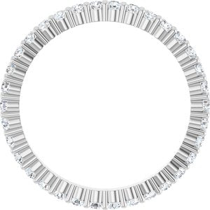 14K White Gold Round 1.5 Mm G-I Si1-Si2 1/2 Ctw Lab-Grown Diamond Eternity Band Size 5
