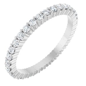 14K White Gold Round 1.5 Mm G-I Si1-Si2 1/2 Ctw Lab-Grown Diamond Eternity Band Size 5